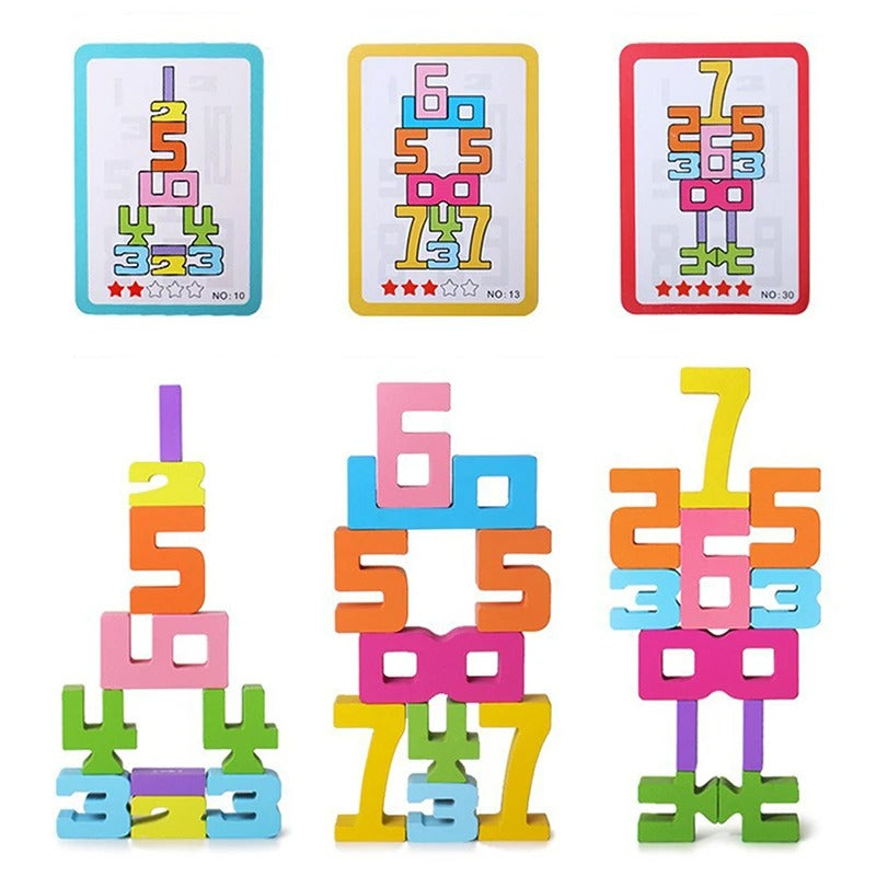 Montessori Educational Wooden Number Blocks