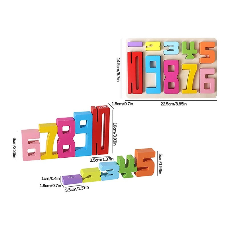 Montessori Educational Wooden Number Blocks