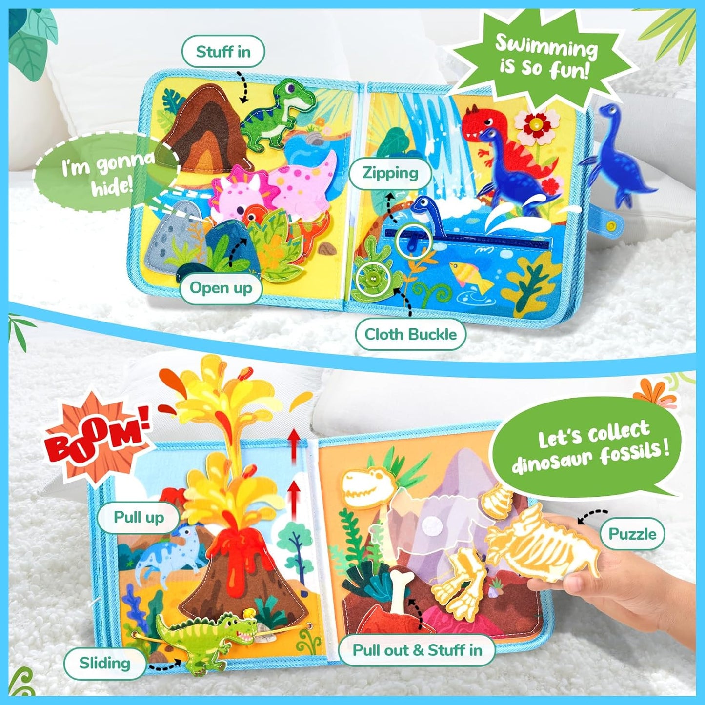 Montessori Educational Dinosaur Book for Kids | Learn Through Play