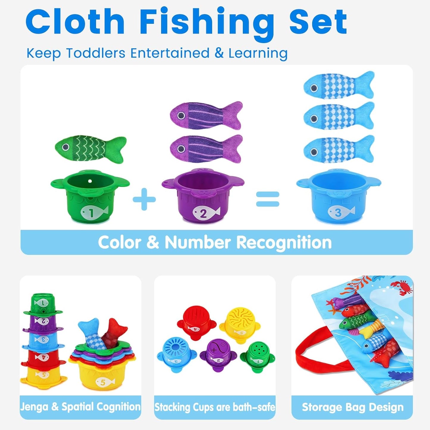 Montessori My First Fishing Set – Wooden Magnetic Fishing Game for Kids