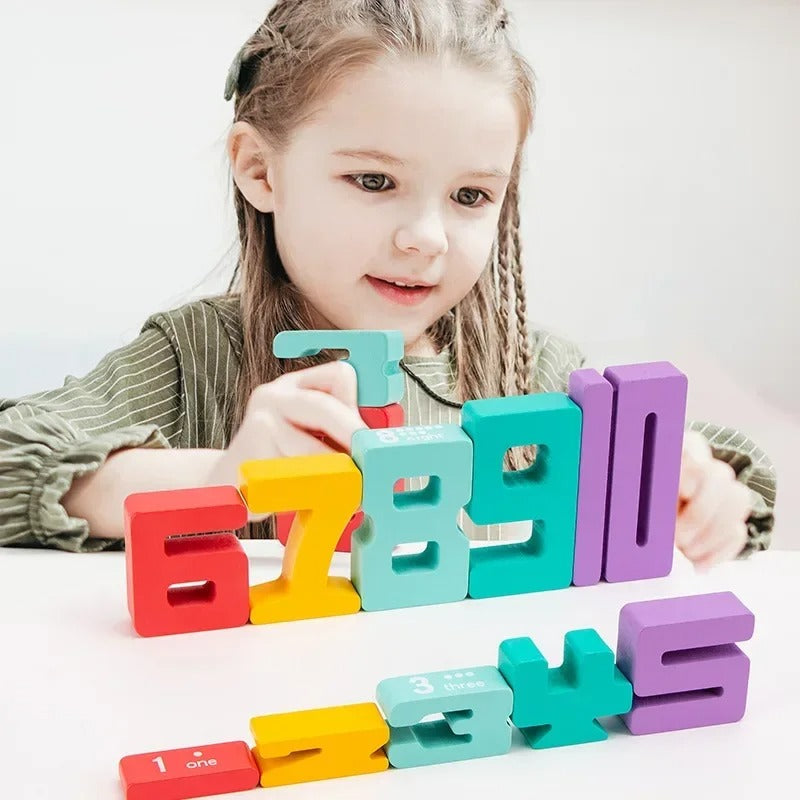 Montessori Educational Wooden Number Blocks