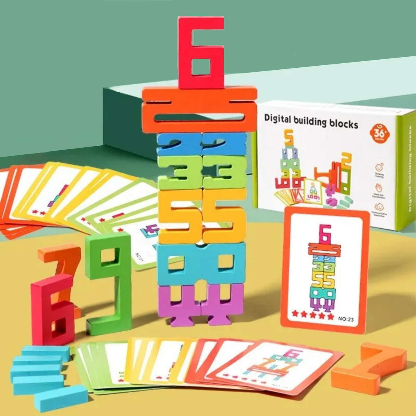 Montessori Educational Wooden Number Blocks