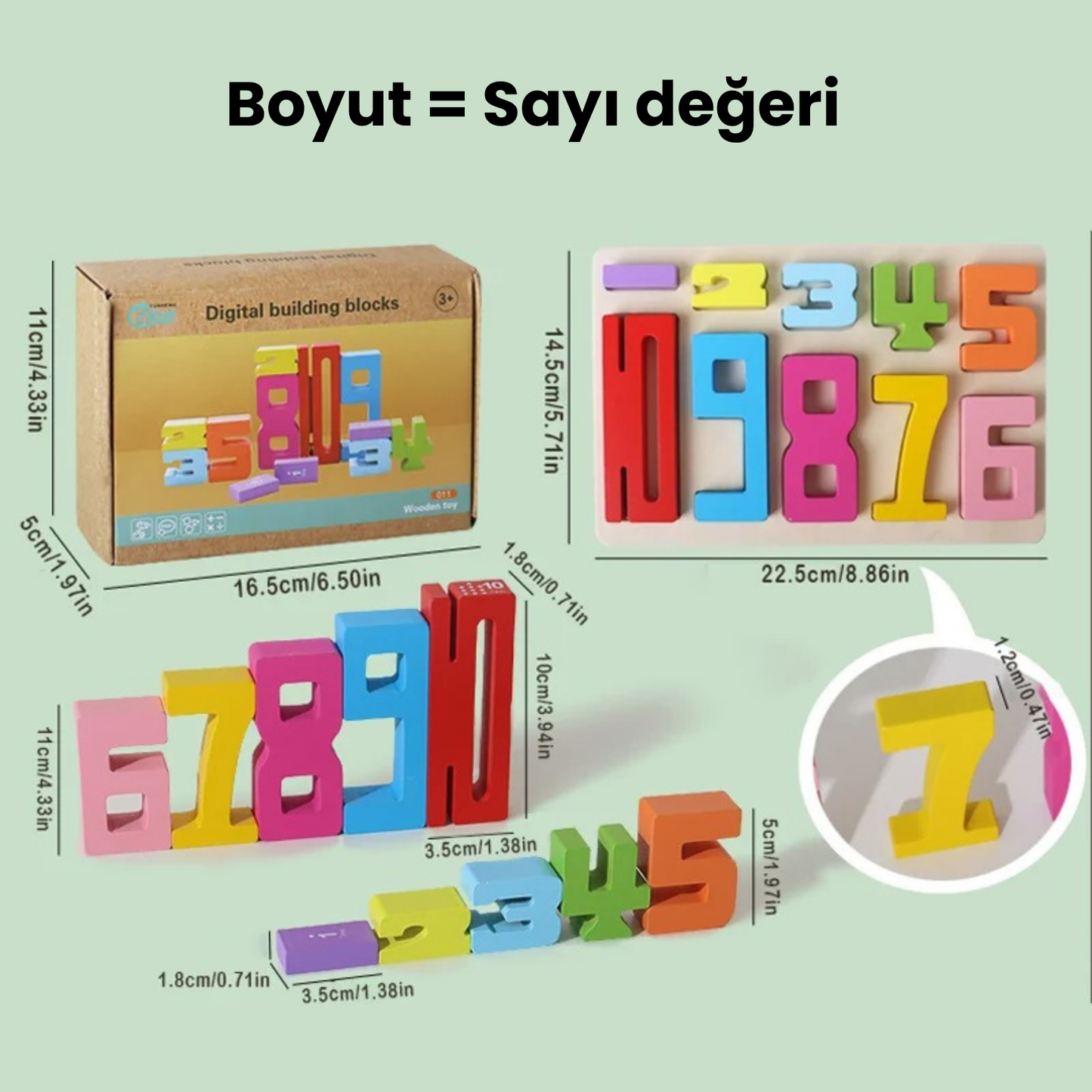 Montessori Educational Wooden Number Blocks