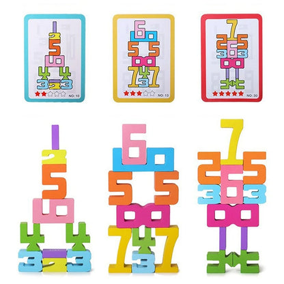 Montessori Educational Wooden Number Blocks