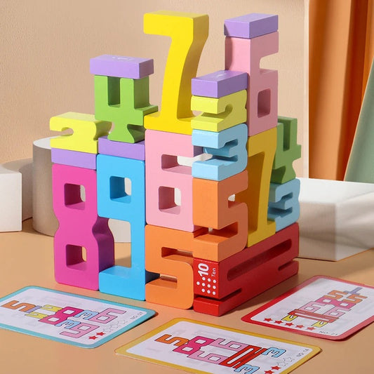 Montessori Educational Wooden Number Blocks