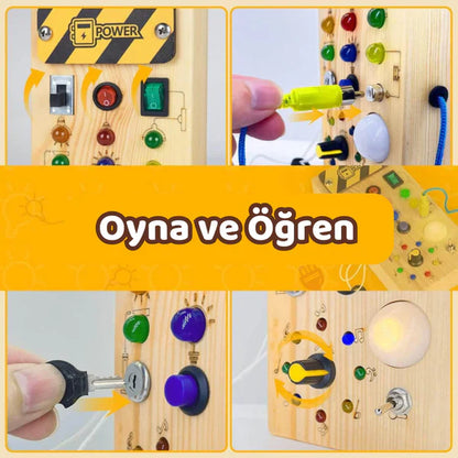 LED Light Switch Sensory Board – Educational Busy Board for Kids