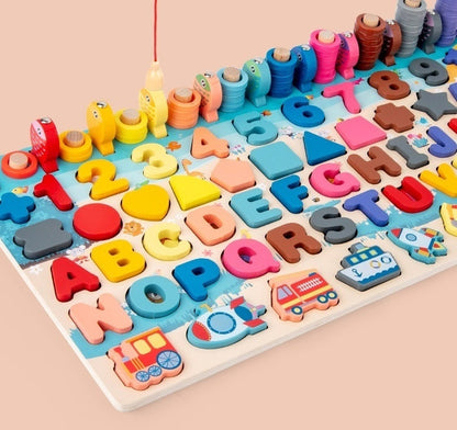 Montessori Wooden Alphabet Puzzle – Educational ABC Learning Toy for Toddlers & Kids 🔤🌿