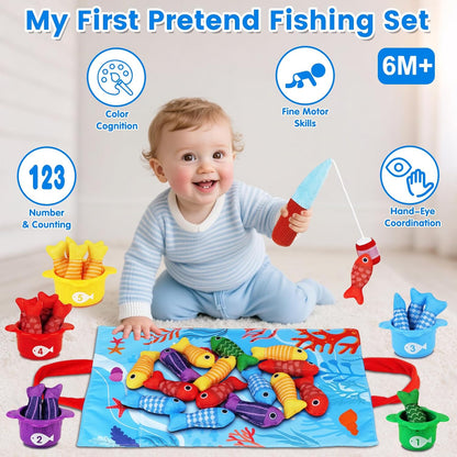 Montessori My First Fishing Set – Wooden Magnetic Fishing Game for Kids