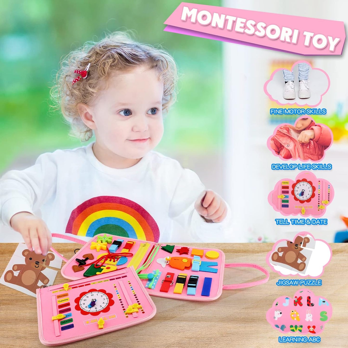 Montessori Activity Panel – Fine Motor Skills Development Toy