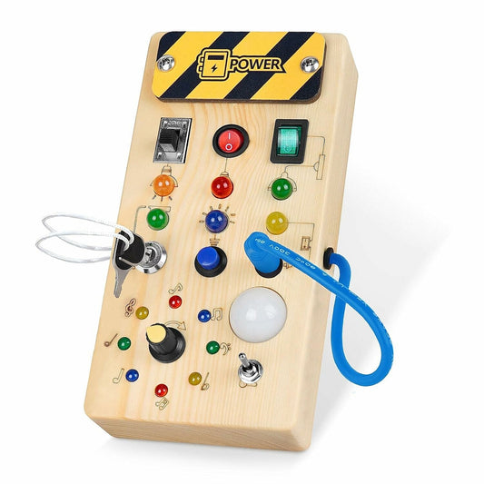 LED Light Switch Sensory Board – Educational Busy Board for Kids